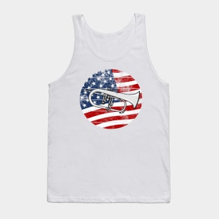 Flugelhorn USA Flag Hornist Brass Musician 4th July Tank Top